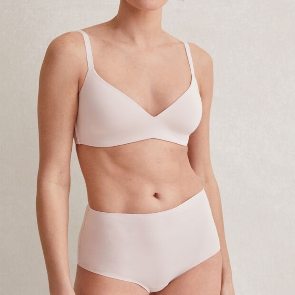 Haven Well Within Bralette Bra Unlined Wire Free Womens White Sz M Minimalist